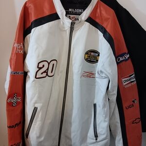 Wilsons Leather Men's Racing Jacket - White and Red